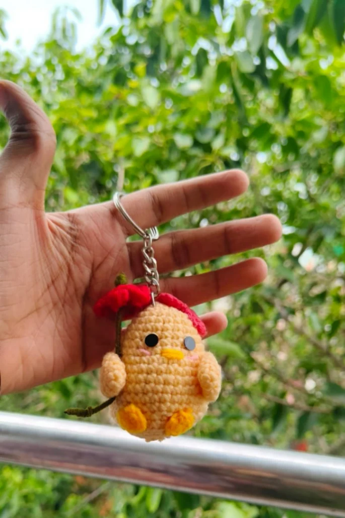 Crochet Chick Keychain