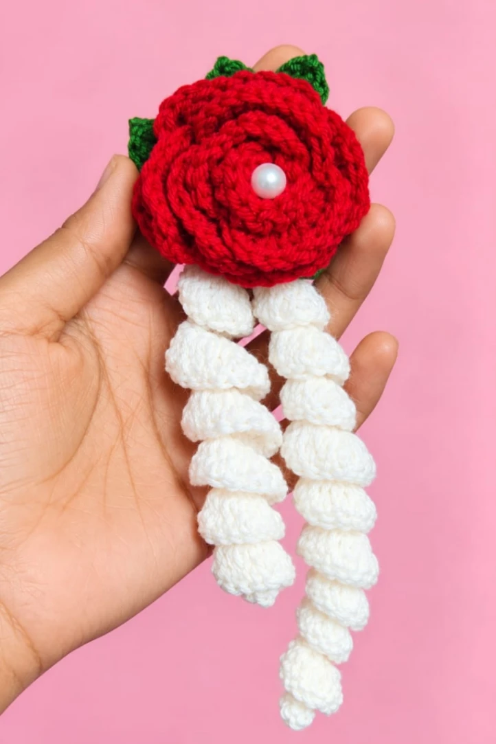 Crochet Rose Clip